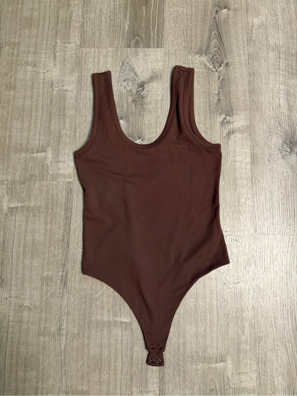 Women’s Brown Scoop Neck One-Piece Bodysuit